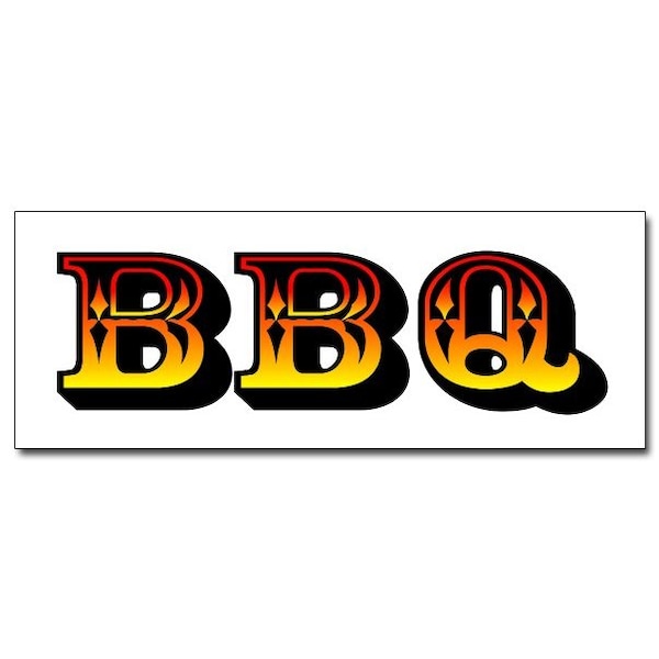 BBQ DECAL sticker barbque bbq smoker ribs pork chicken food concession bus, D-12 BBQ - Copy